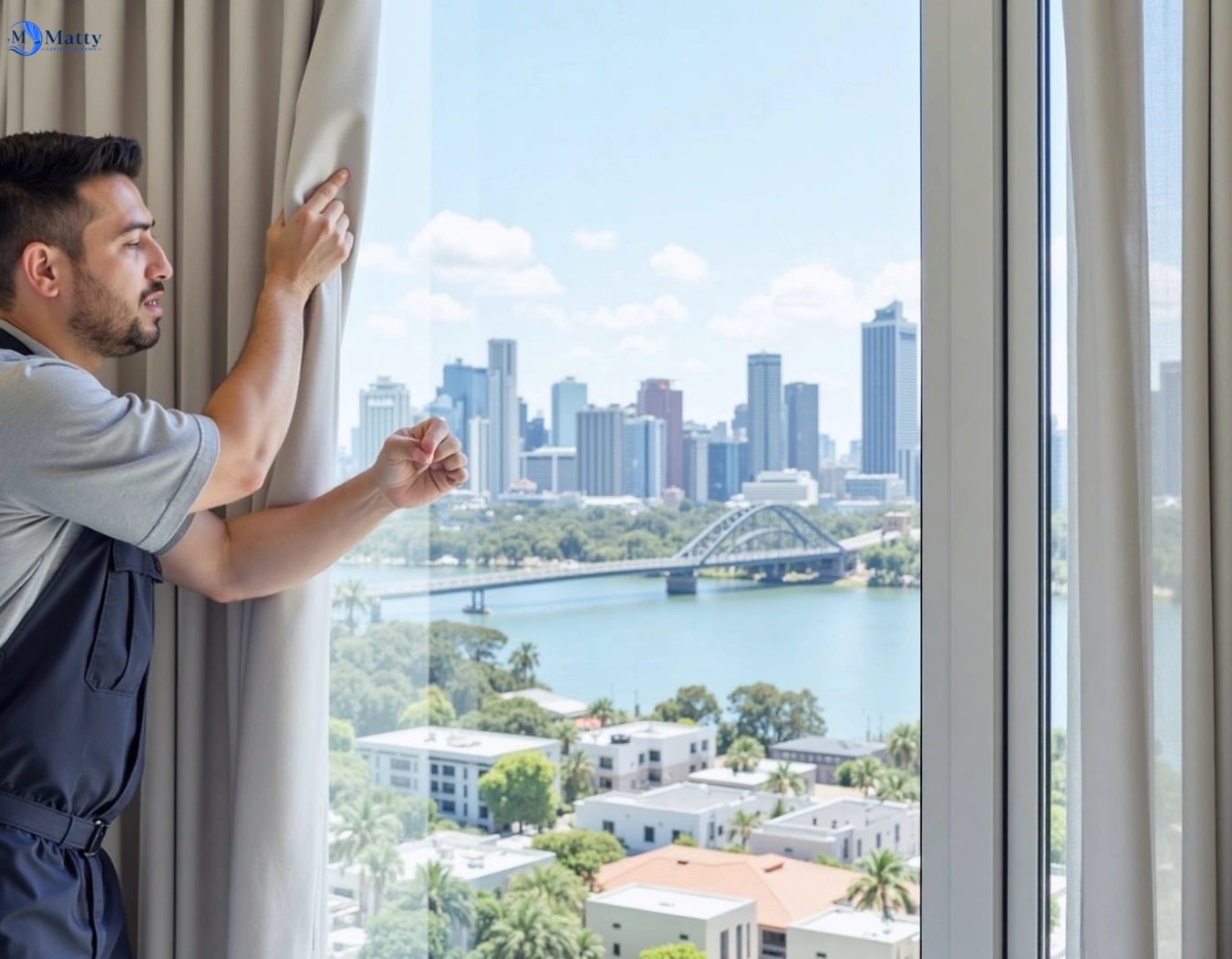 Professional curtain steam cleaning service corinda QLD by Matty Curtain Cleaning